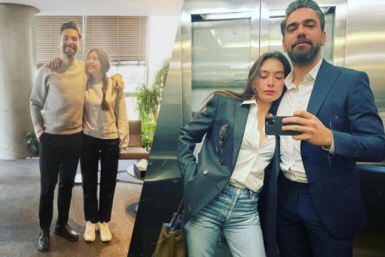 Kadir Doğulu ile Neslihan Atag&uuml;l'den asans&ouml;r pozu