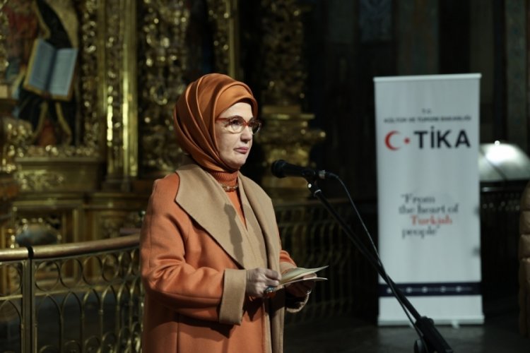 Emine Erdoğan, Ukrayna'da Aziz Sofya Katedrali'nin T&uuml;rk&ccedil;e Sesli Rehber Projesi A&ccedil;ılış Programı'na katıldı