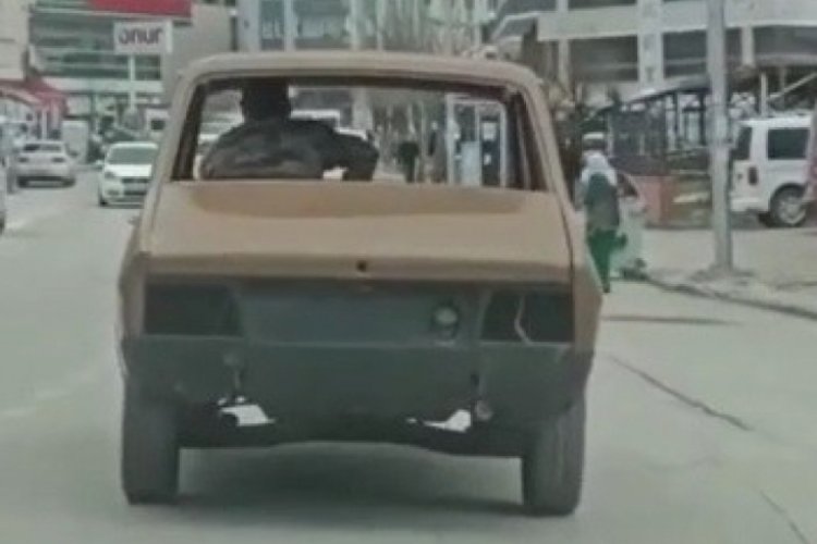 Farları ve camları olmayan otomobille Bursa turu