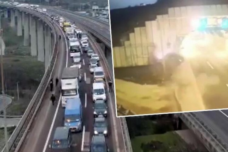 &Ouml;nce bariyerlere, sonra beton duvara &ccedil;arptı