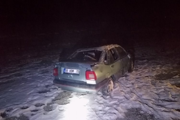 Konya'da şarampole devrilen otomobilin s&uuml;r&uuml;c&uuml;s&uuml; hayatını kaybetti