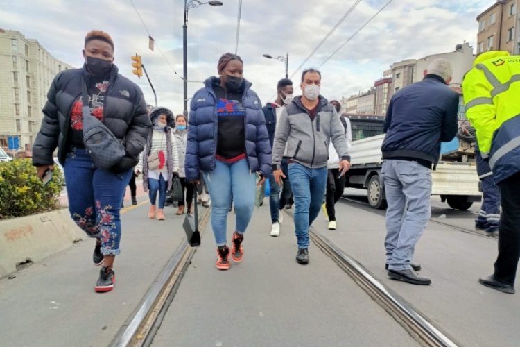 İstanbul Fatih'te tramvay hattında arıza
