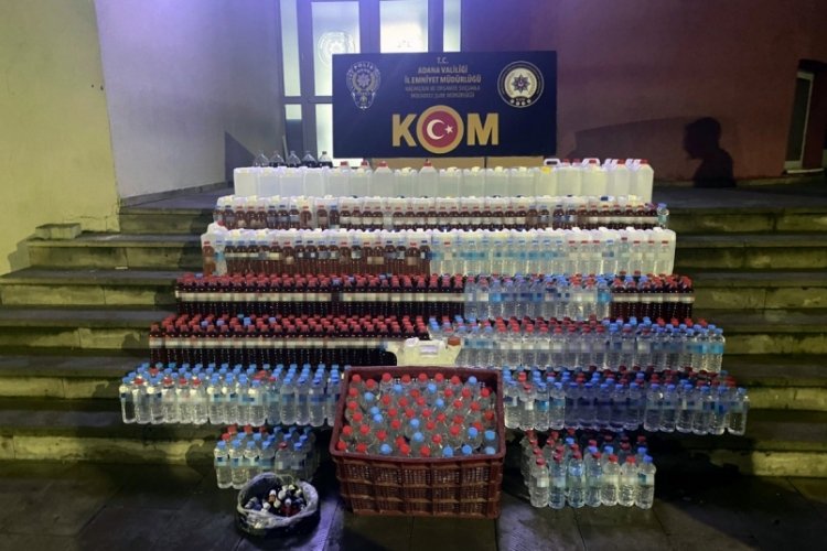 Adana'da sahte i&ccedil;ki operasyonunda 3 kişiye g&ouml;zaltı