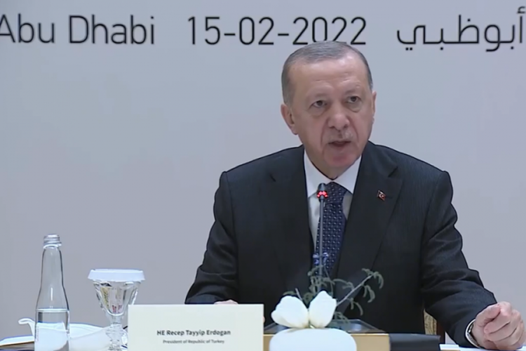 Cumhurbaşkanı Erdoğan, Abu Dabi'de BAE'li iş insanları ve yatırımcılarla bir arada