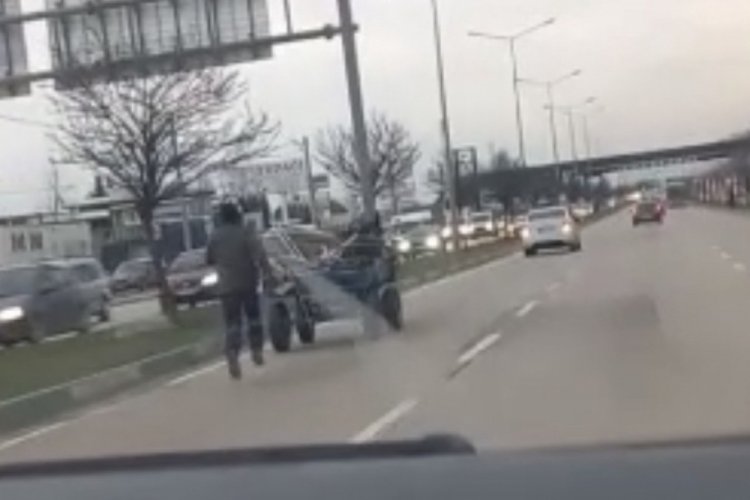 Bursa'da hurdalarla ka&ccedil;an at trafiği karıştırdı