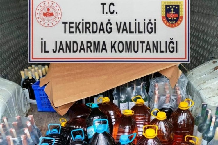 Tekirdağ Şark&ouml;y'de sahte şarap ele ge&ccedil;irildi
