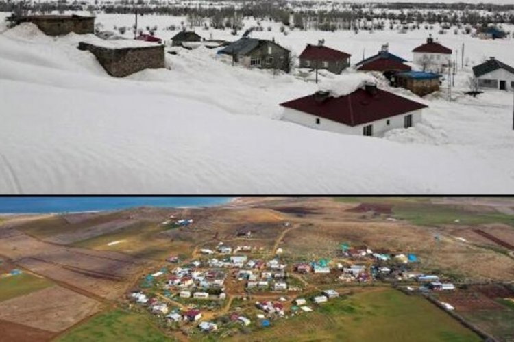 Bu ilin bir yanı bahar bah&ccedil;e diğer yanı karlar altında
