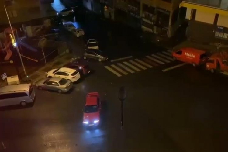 İstanbul Kağıthane'de gece yapılan drift kamerada