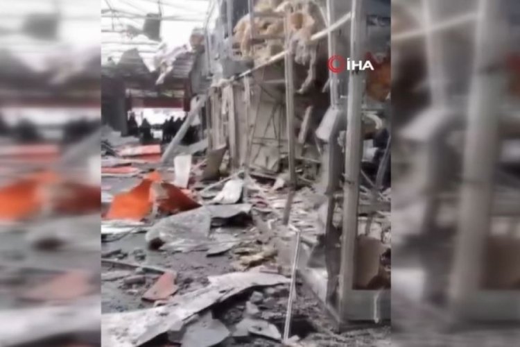 Harkov'da pazar alanı bombalandı