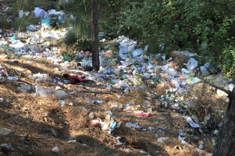 Bursa Orhaneli yolunda kirletilen doğaya tepki