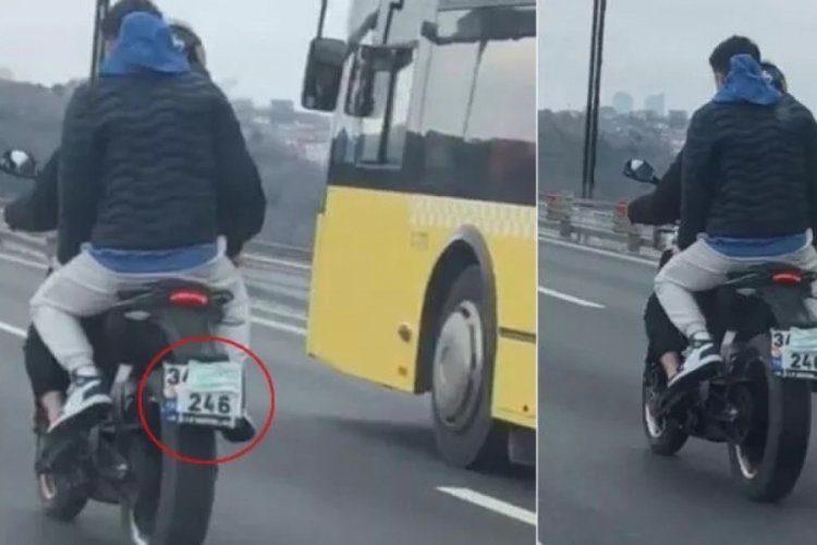 Ceza almamak i&ccedil;in maskeyle plakayı gizledi