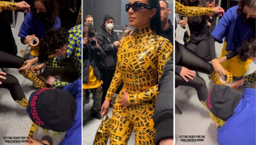 Kim Kardashian koli bandıyla bantlandı