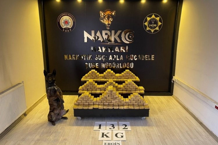 Hakkari'de 132 kilogram eroin ele ge&ccedil;irildi