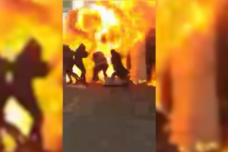 Şanlıurfa'da devrilen TIR alev alev yandı