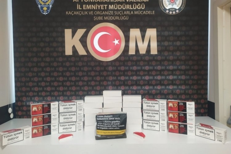 Afyonkarahisar'da  g&uuml;mr&uuml;k ka&ccedil;ağı t&uuml;t&uuml;n ele ge&ccedil;irildi