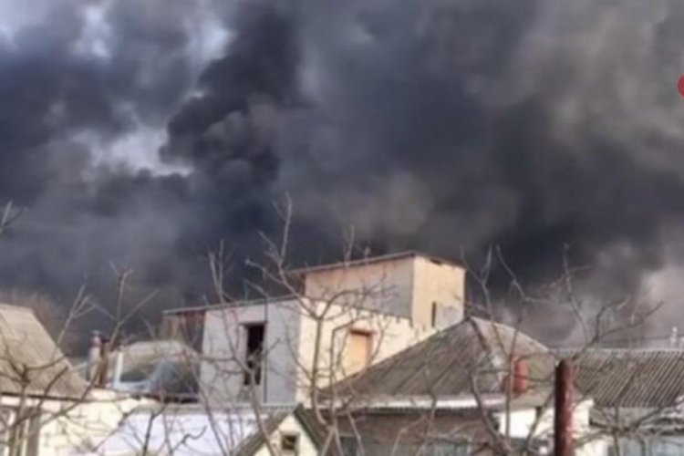 Kiev'de akaryakıt istasyonu vuruldu