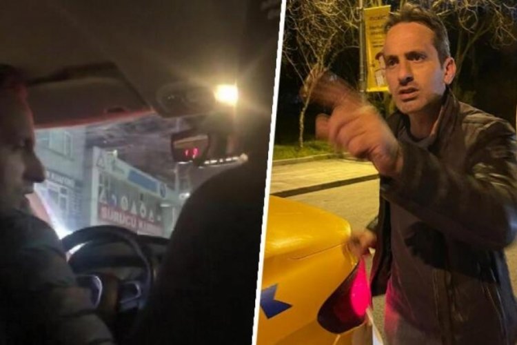 Taksici, tartıştığı yolcuyu eşyalarıyla birlikte attı
