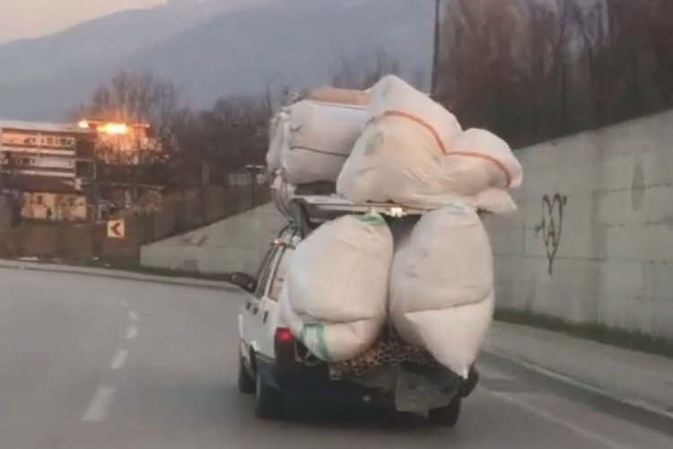Bursa'da trafikte tehlikeli taşımacılık olayları bitmiyor