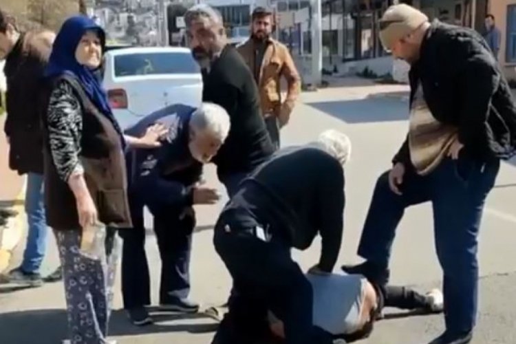 Hırsıza yaşlı adamdan tekmeli tepki