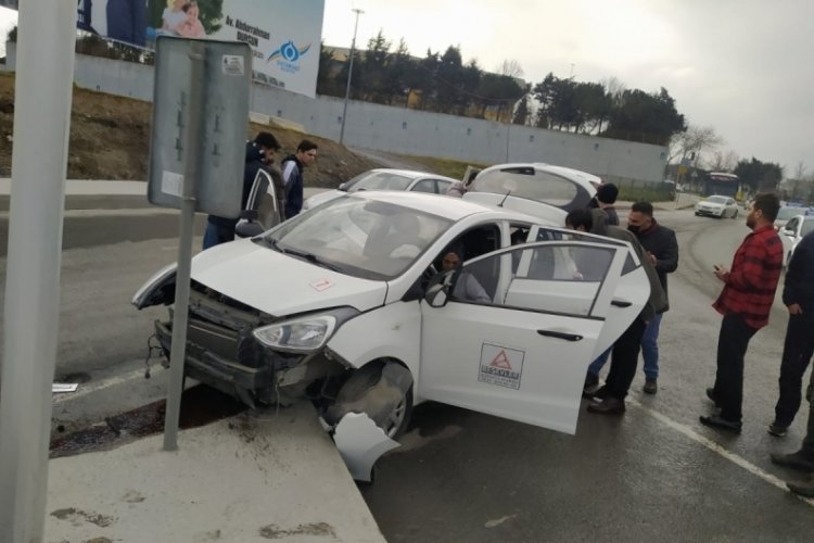 Direksiyon sınavında kaza