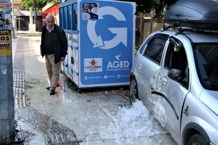 Şelale değil araba, kaza sonrası...