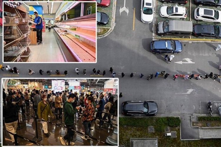 &Ccedil;in'de Marketlere akın ettiler, raflar bomboş kaldı!