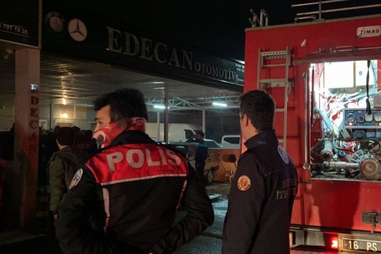 Bursa'da oto galericiler sitesinde korkutan yangın