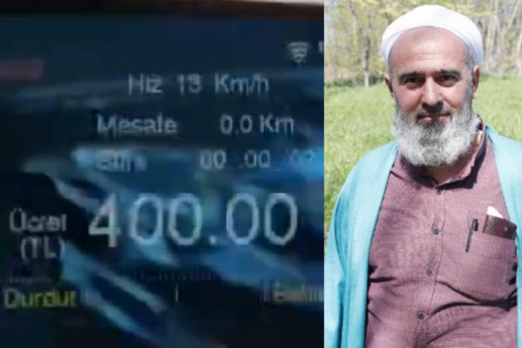 500 metre i&ccedil;in 435 lira aldı, taksimetreyi su&ccedil;ladı