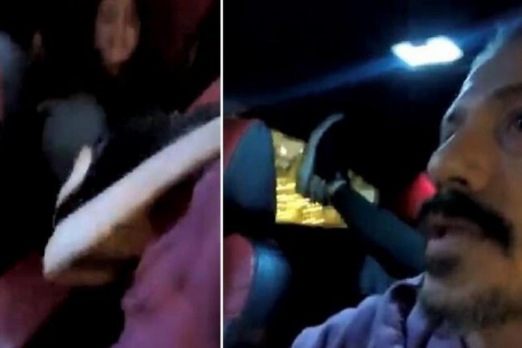 Bindiği taksinin şof&ouml;r&uuml;ne tekme attı