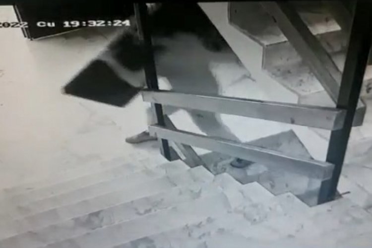 Bursa'da kameralara aldırmadan televizyonu &ccedil;aldı