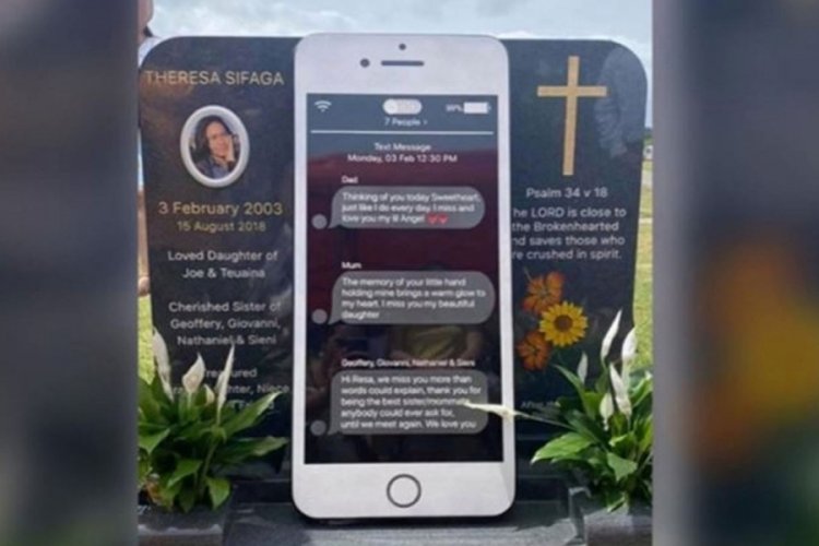 iPhone şeklindeki mezar taşı viral oldu