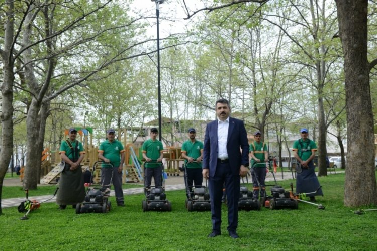 Bursa Yıldırım'da yeşil alanlar yaza hazır