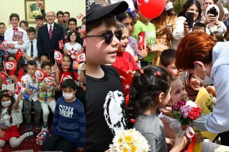 Akşener ve Kılı&ccedil;daroğlu &ccedil;ocuklarla bir araya geldi