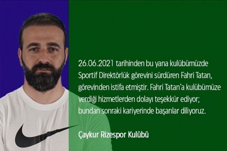 &Ccedil;aykur Rizespor'da şok istifa