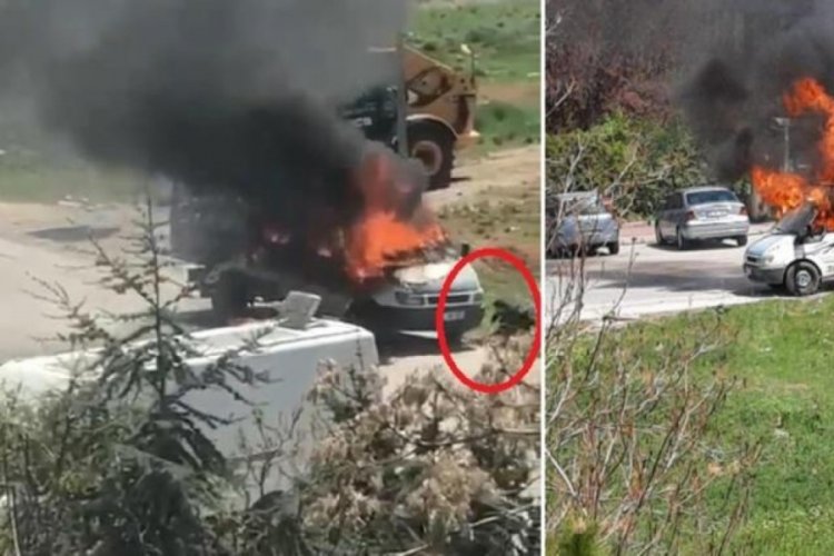 Ankara'da seyir halinde yanan kamyoneti b&ouml;yle durdurdu!