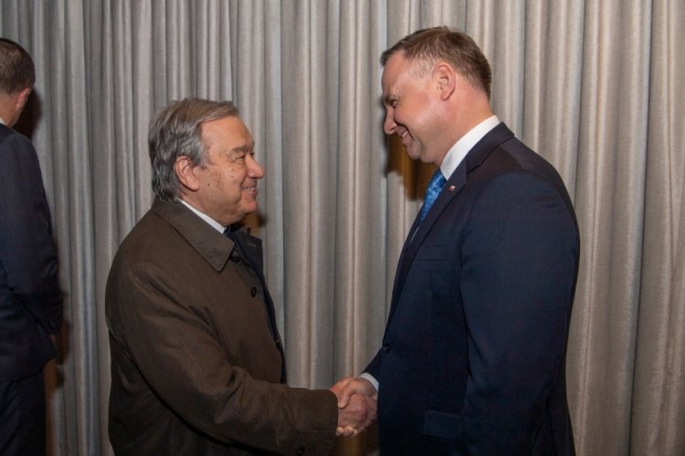 Antonio Guterres, Polonya Devlet Başkanı Duda ile g&ouml;r&uuml;şt&uuml;