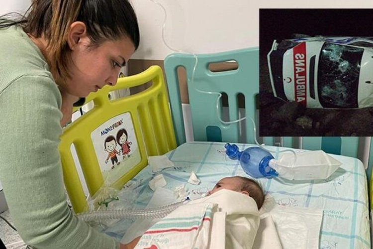 Aksaray'da devrilen ambulansta yaralanan SMA'lı Elif bebek, taburcu oldu