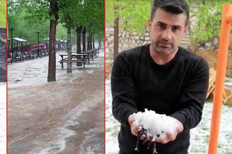 Mardin'de dolu yağışı ve sel oldu