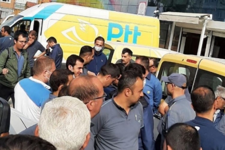 Bursa'da PTT &ccedil;alışanları eylemde