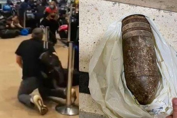 Hatıra diye top mermisi g&ouml;t&uuml;rmeye kalktılar