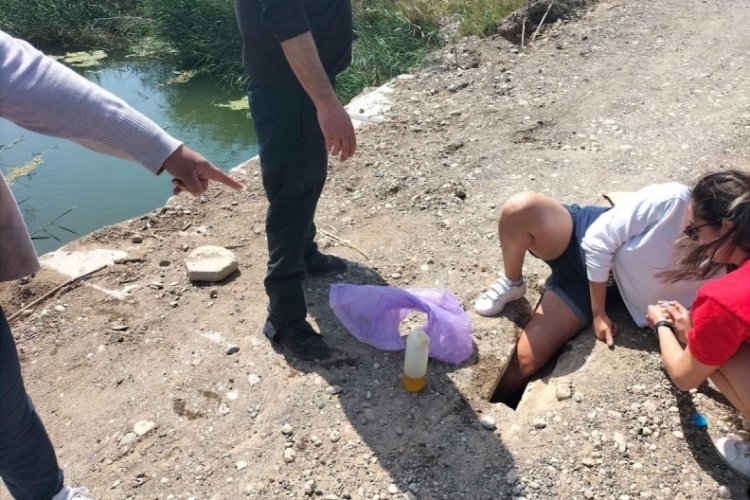 Ayağı k&ouml;pr&uuml;ye sıkıştı, itfaiye kurtardı