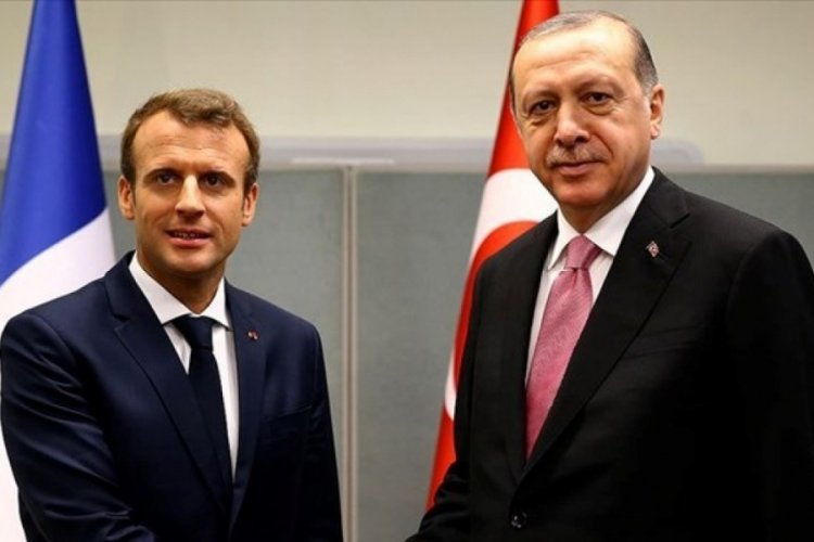 Cumhurbaşkanı Erdoğan Emmanuel Macron ile g&ouml;r&uuml;şt&uuml;