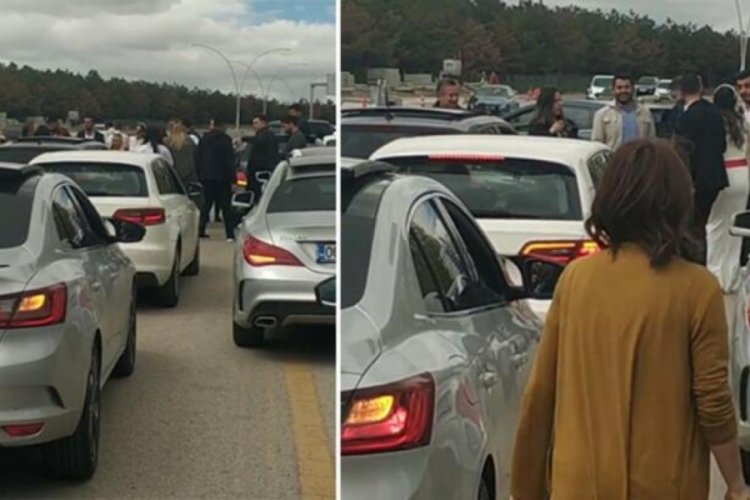 D&uuml;ğ&uuml;n konvoyunda ateş edip yol kapattılar