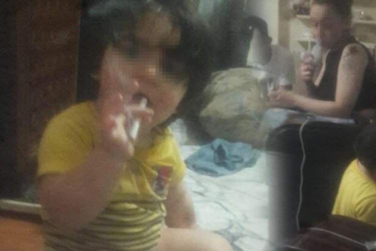 Aydın'da 2 yaşındaki &ccedil;ocuğuna sigara i&ccedil;irdi