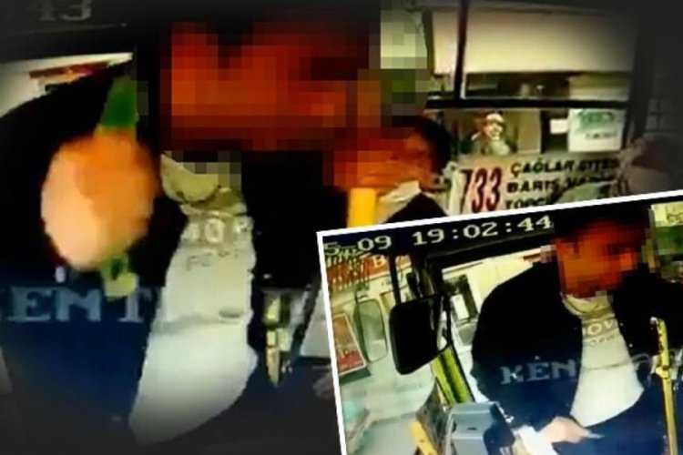 Otob&uuml;s şof&ouml;r&uuml;n&uuml;n korku dolu anları: Gırtlağını keserim senin