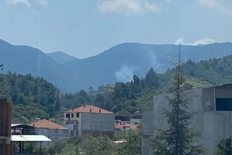 1 hektarlık alan &ccedil;ıkan orman yangınında zarar g&ouml;rd&uuml;