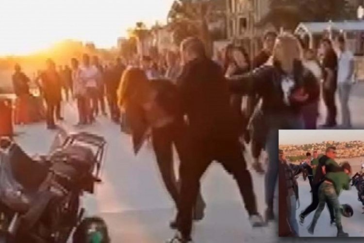 &Ccedil;ocuğa &ccedil;arpacağı iddia edilen motosiklet s&uuml;r&uuml;c&uuml;s&uuml; kadın darp edildi