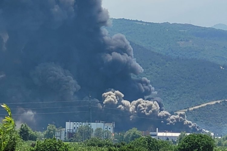 Bursa'da fabrika yangını 