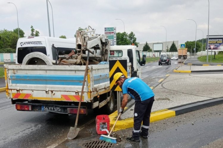Sakarya'da yağmura anında m&uuml;dahale