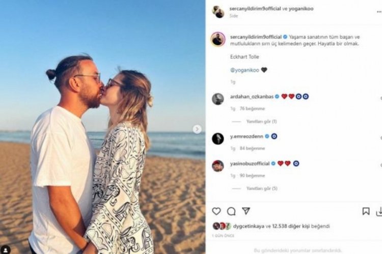 Aşka gelen eski Survivor yarışmacısı Sercan Yıldırım, eşiyle &ouml;p&uuml;şme pozunu paylaştı